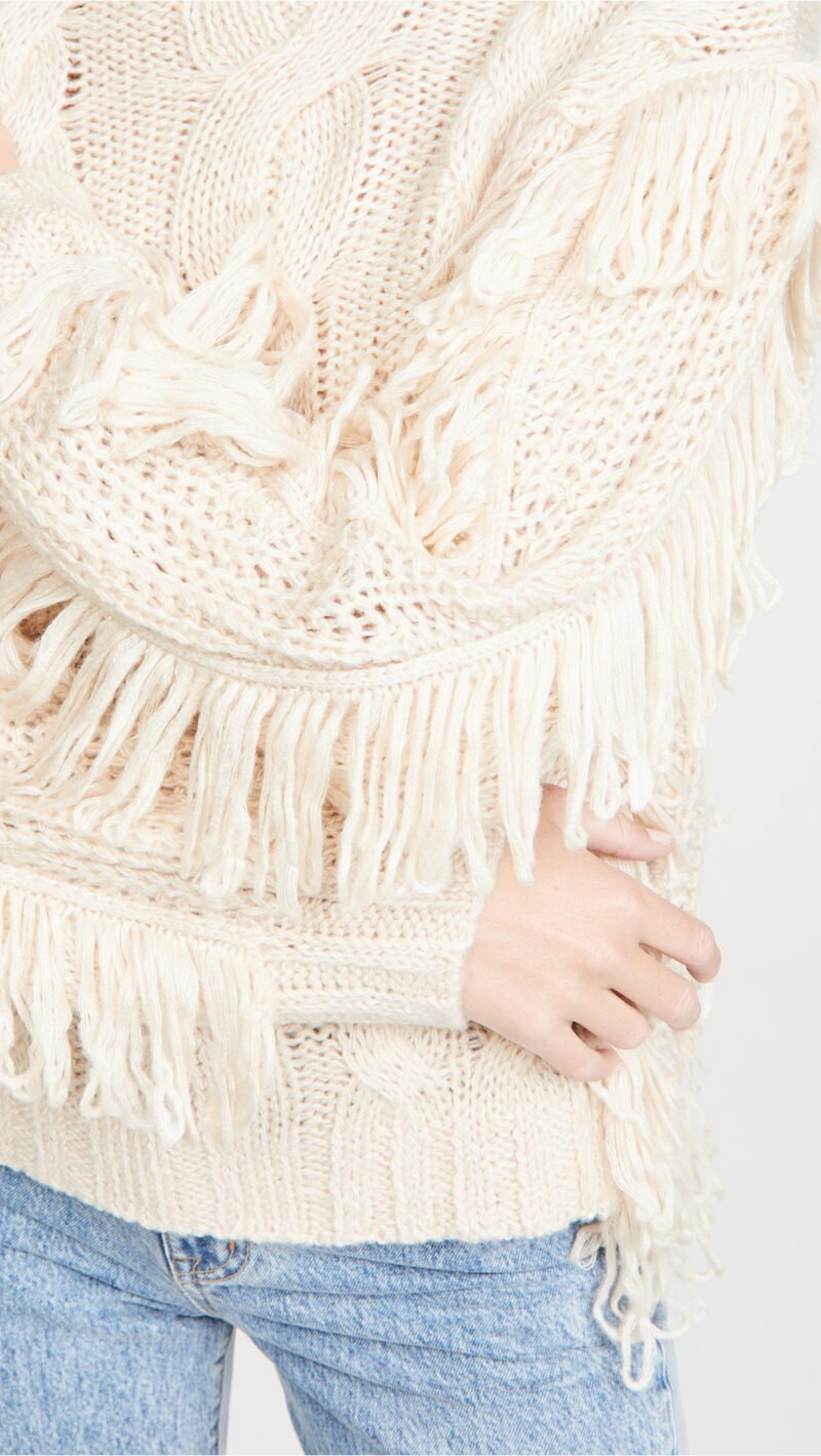 Women's Cable Fringe Pullover - Image 6