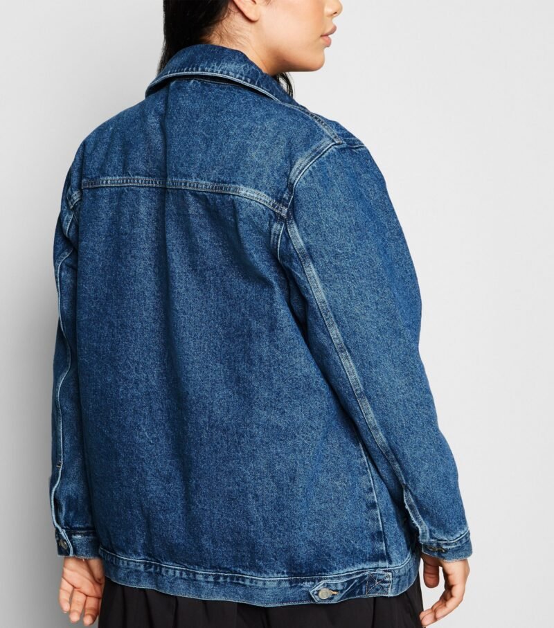 Women's Blue Oversized Denim Jacket - Image 2