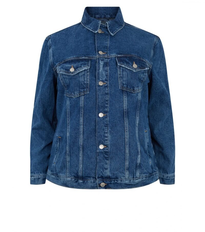 Women's Blue Oversized Denim Jacket - Image 3