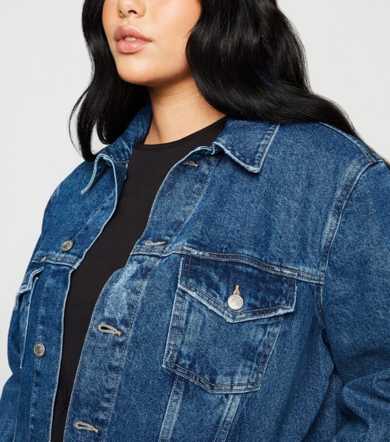 Women's Blue Oversized Denim Jacket - Image 4