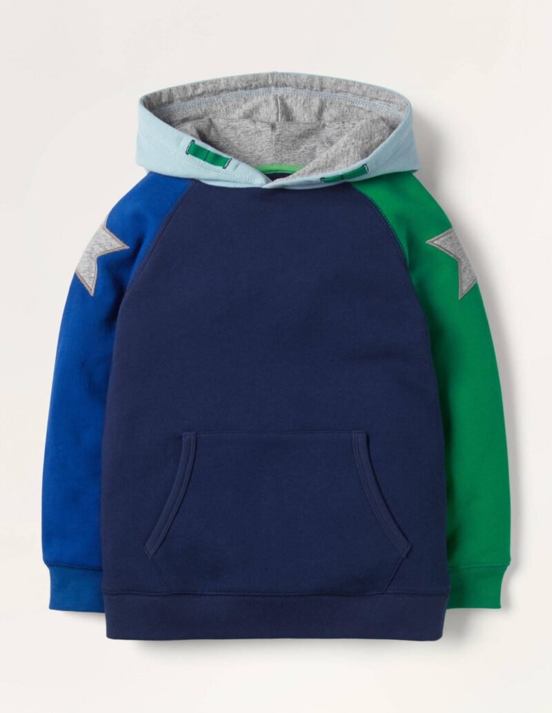 Boys Color block Star Hoodie - College Navy