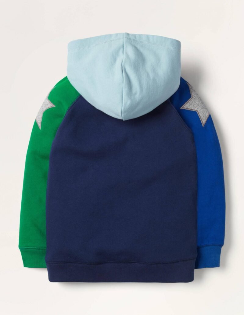 Boys Color block Star Hoodie - College Navy - Image 2