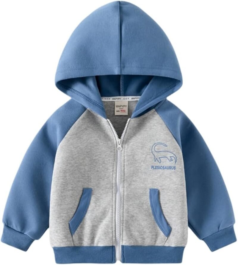 Boys Color block Zip-Up Hoodie - Image 3