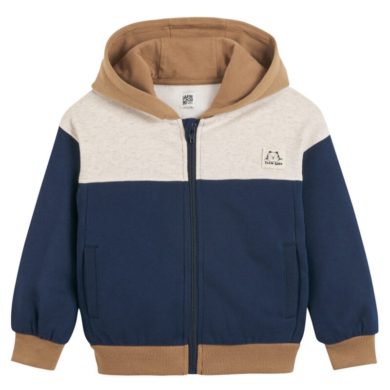 Boys Color block Zip-Up Hoodie