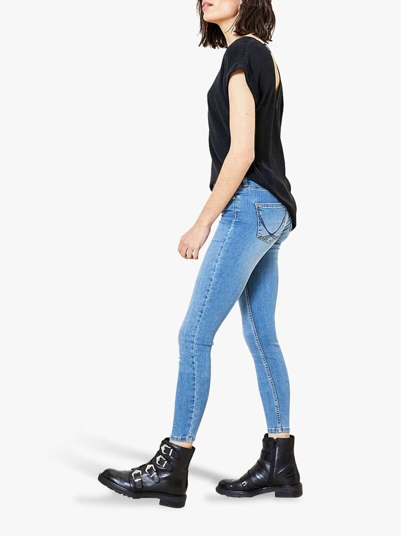 Women's Mid Rise Skinny Jeans, Light Blue - Image 3