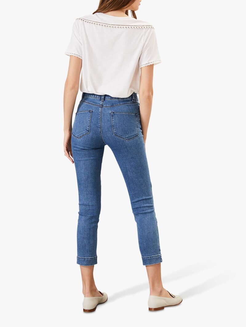 Women's Cropped Skinny Jeans, Blue - Image 2