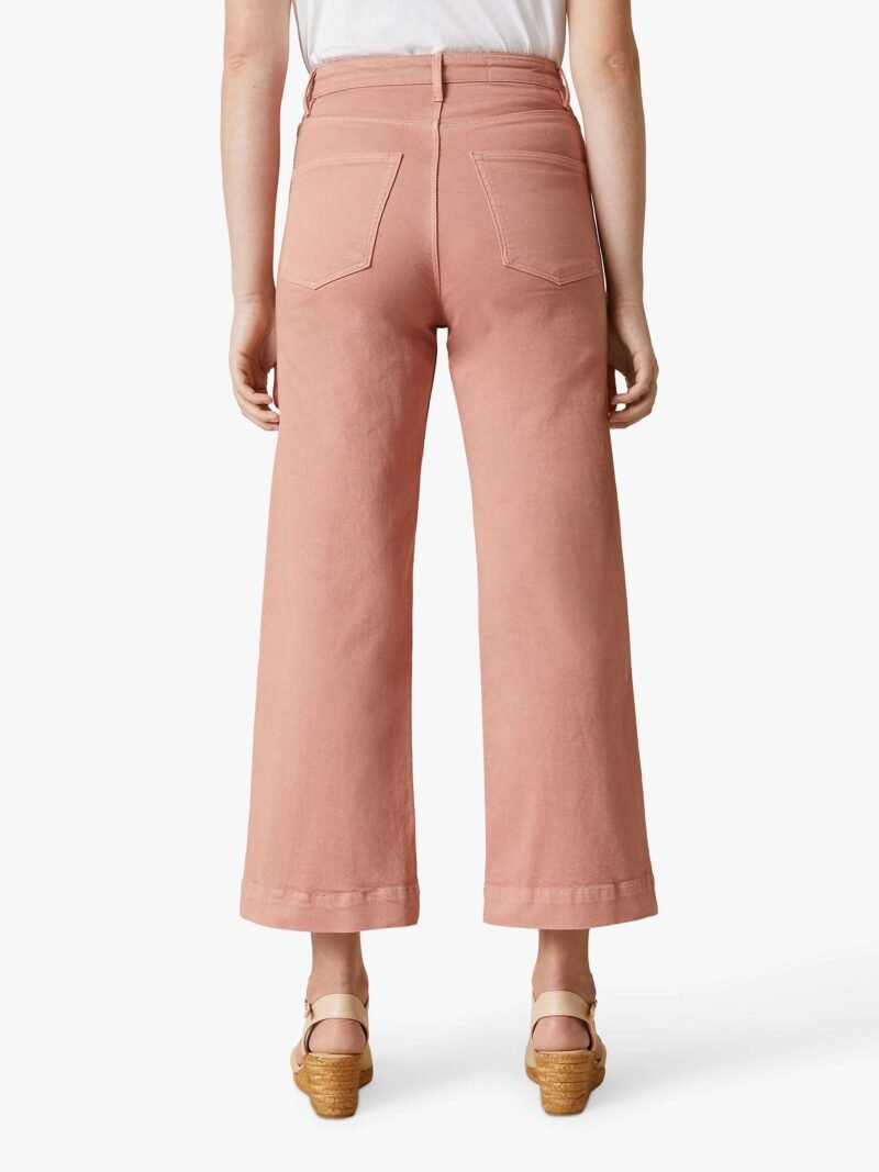 Women's Wide Leg High Crop Jeans, Peach Blush - Image 2