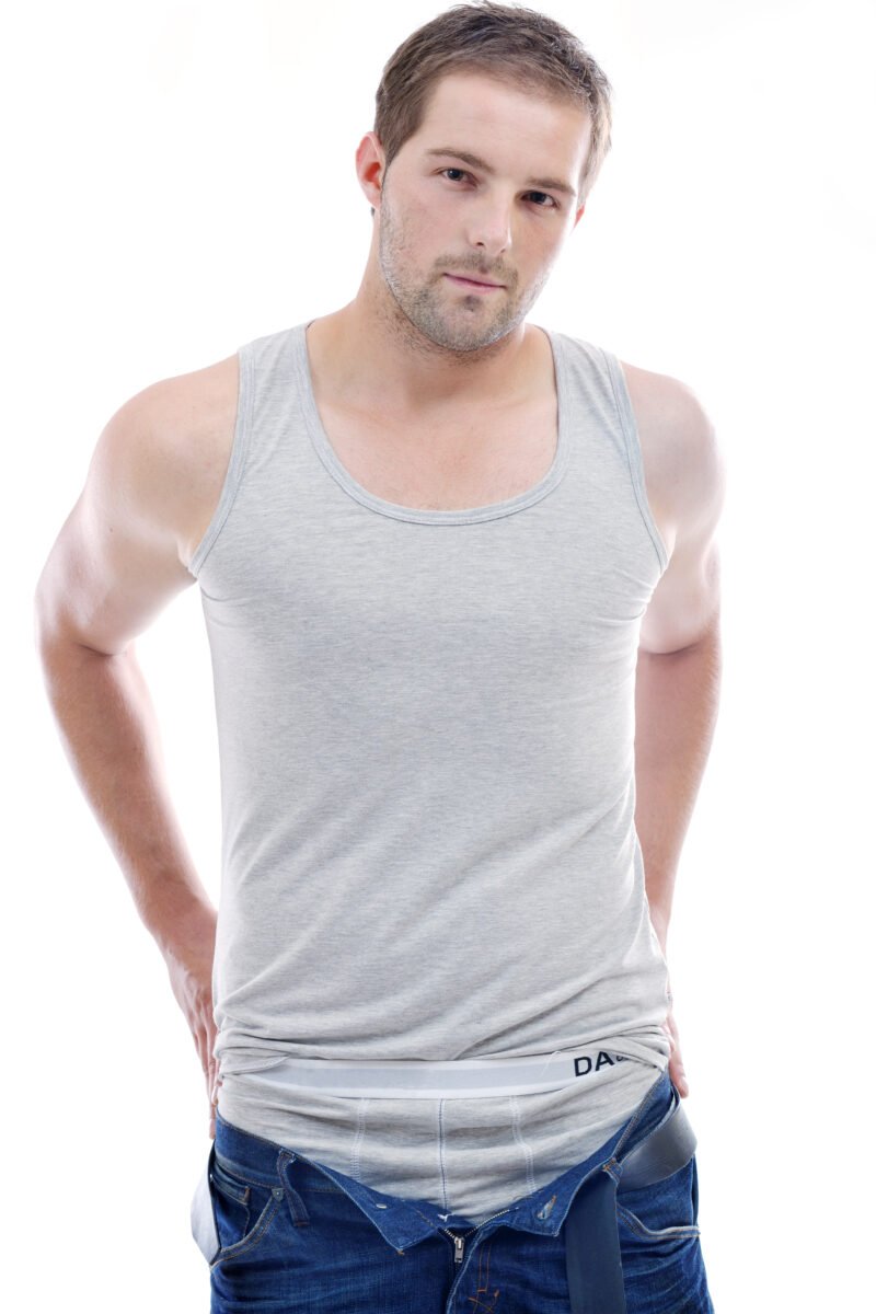 2 PACK Men's POLY DEEP CUT Top tank Singlet