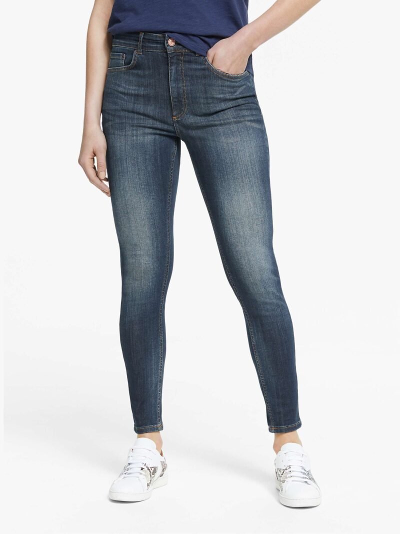 Women's Ankle Grazer Skinny Jeans, Deja Blue - Image 3