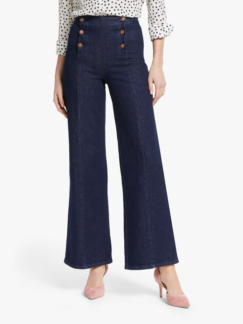 Women's Sailor Wide Leg Jeans, Indigo - Image 3