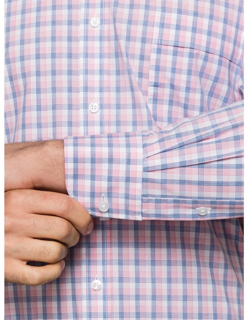 MENS 2 COLOUR CHECK CLASSIC FIT SHIRTS - Image 3