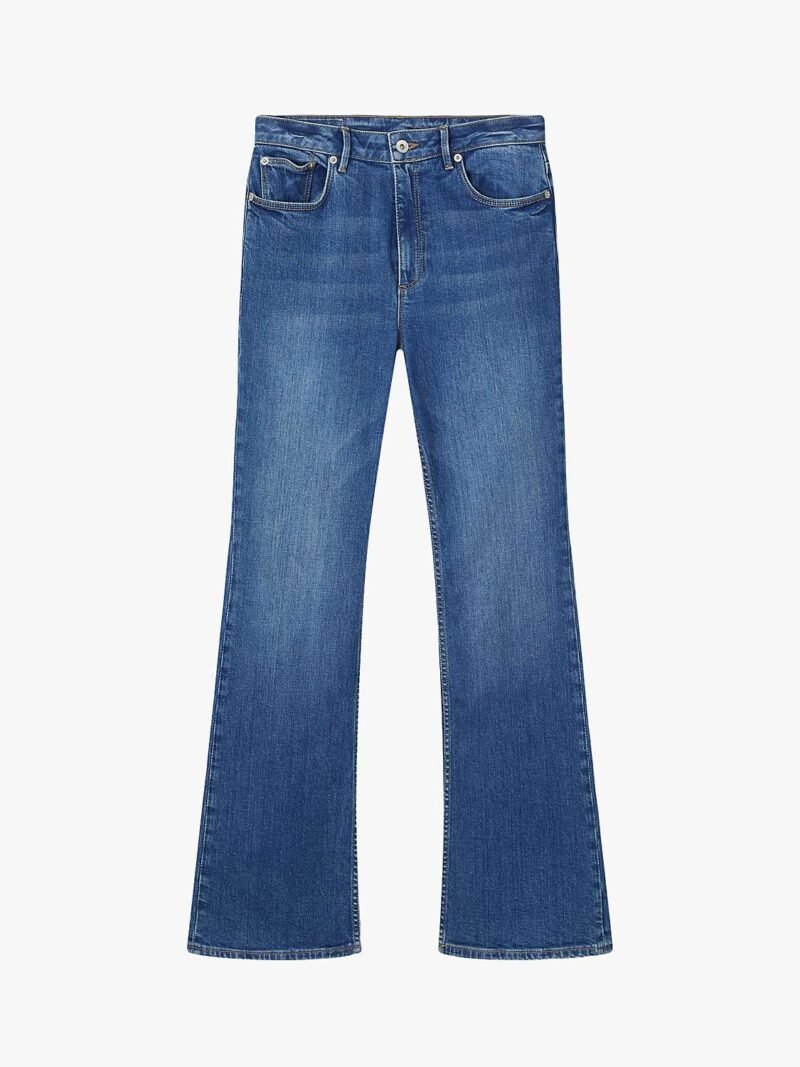 Women's High Rise Flared Jeans, Vintage Blue - Image 4