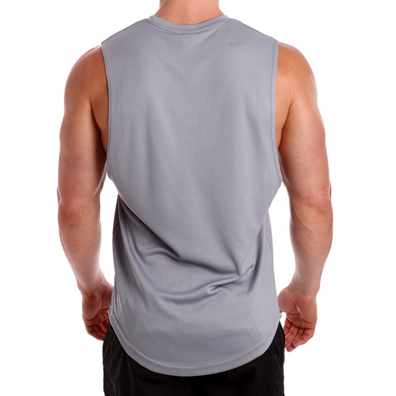 Men's New Polyester DEEP CUT Weight Training Singlet - Image 5