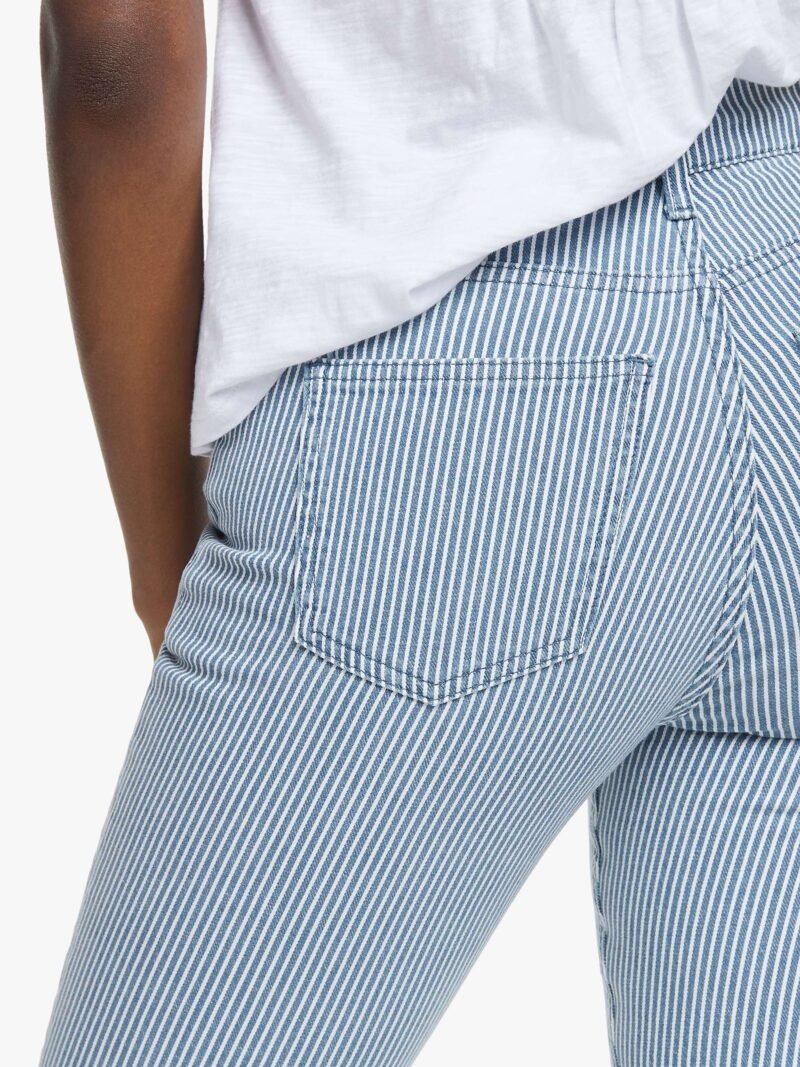 Women's Slim Skimmer Ticking Stripe Crop Jeans, Blue - Image 5