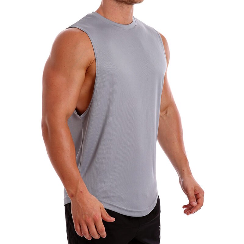 Men's New Polyester DEEP CUT Weight Training Singlet - Image 6