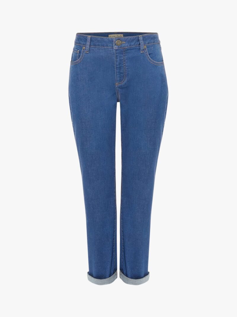 Women's Cropped Skinny Jeans, Blue - Image 6