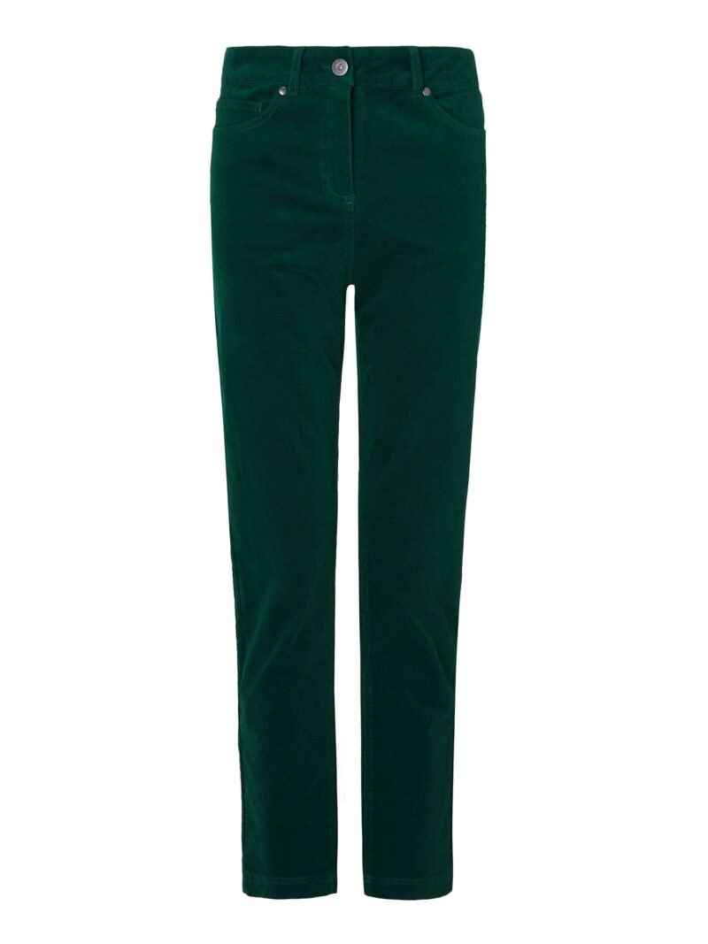 Women's Corduroy Straight Leg Jeans, Bottle Green - Image 7