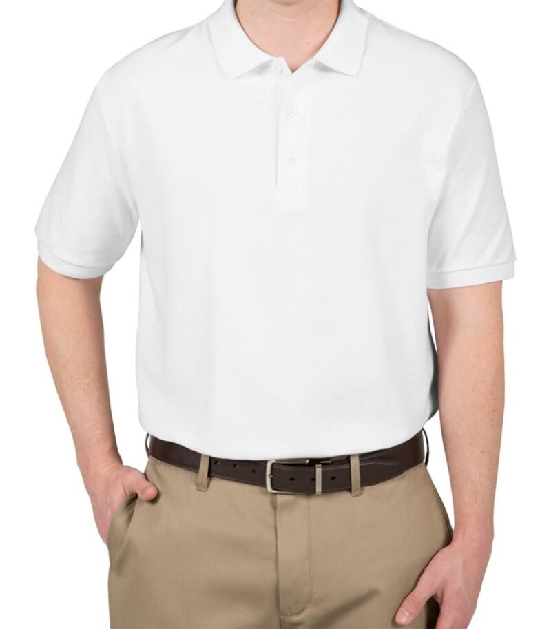 Men's Double Pique Polo Shirts - Image 6