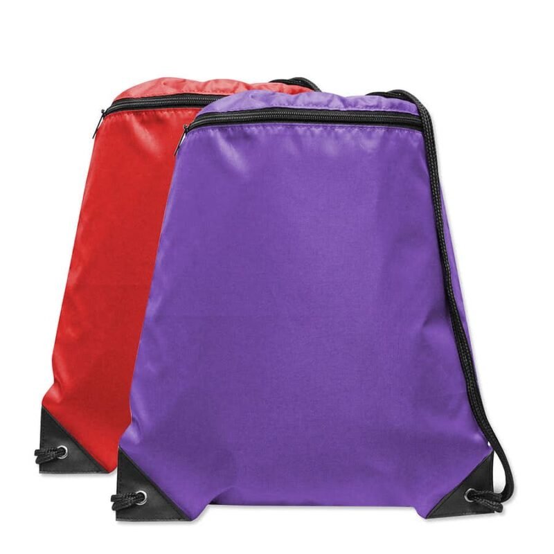 Zipper Color Drawstring Bag