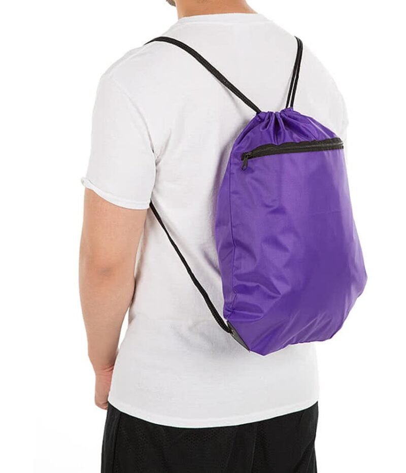 Zipper Color Drawstring Bag - Image 2