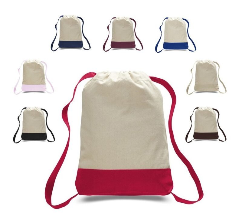 Two Tone Canvas Sport Backpacks