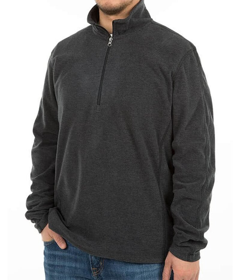 Men's Heather Quarter Zip Microfleece Pullover