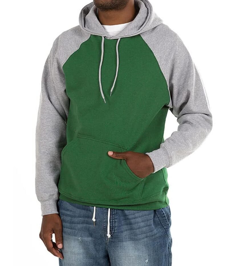 Men's Raglan 50% Cotton 50% Polyester Pullover Hoodie