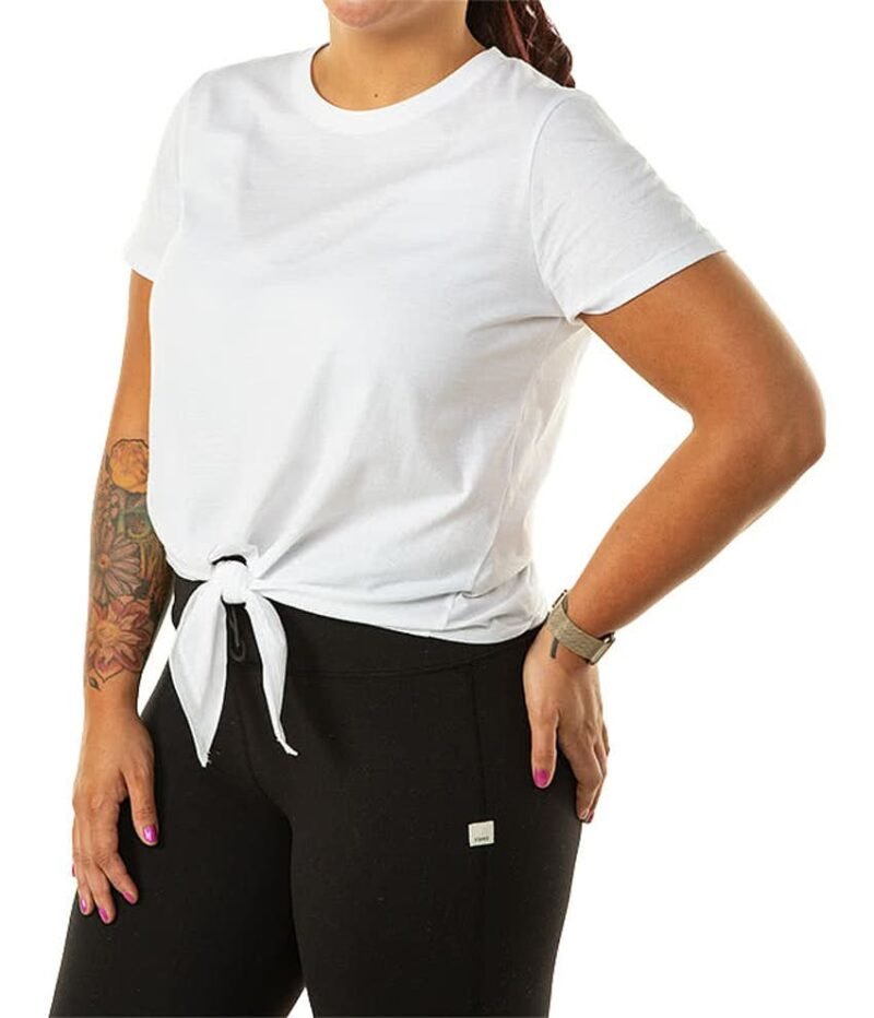 Women's 100% Cotton Tie Front T‑shirt