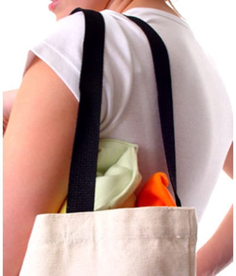 Midweight Contrast Handles Cotton Canvas Tote Bag - Image 2