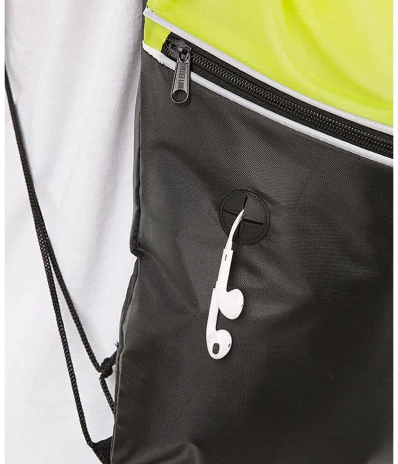 Contrast Zipper Drawstring Bag - Image 3