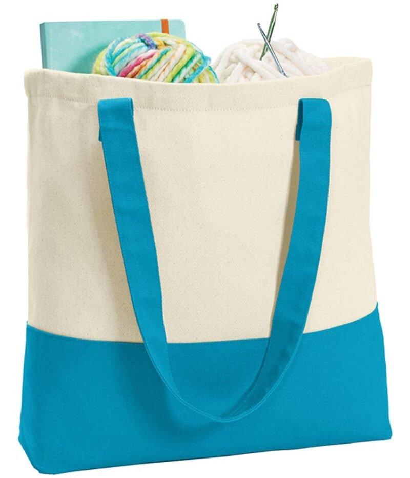 Medium Colorblock Cotton Tote - Image 3