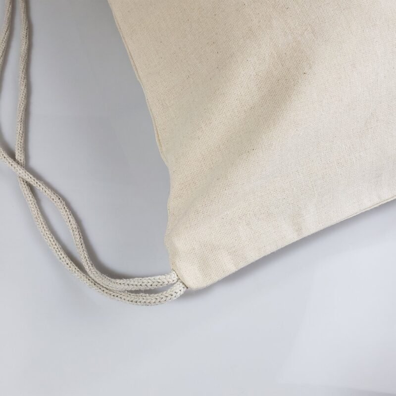 Zippered Cotton Canvas Drawstring Bag - Image 3