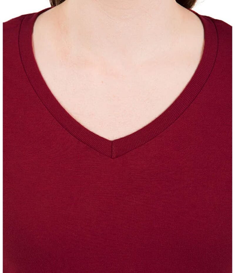 Women's Jersey Cotton V‑Neck T‑shirt - Image 3