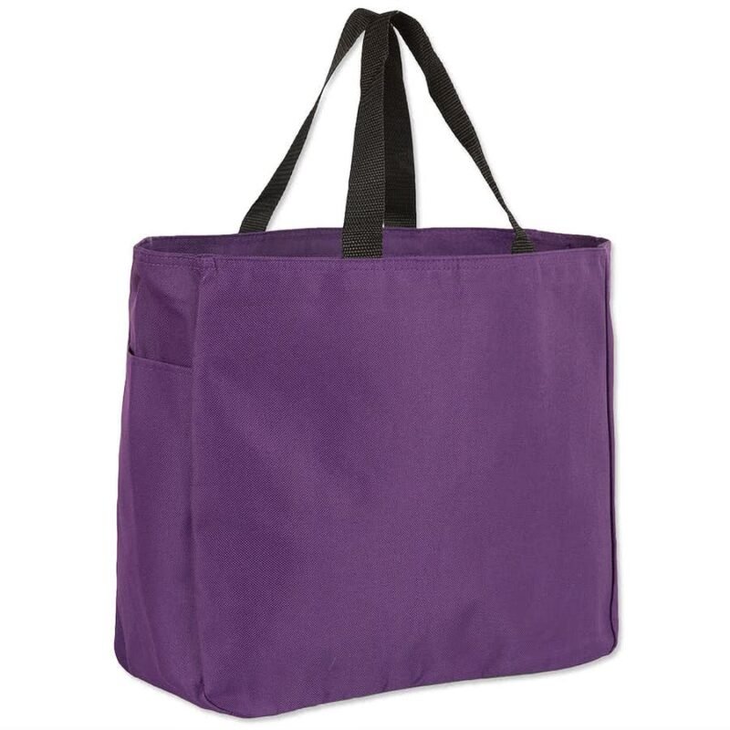 Durable Side Pocket Poly Canvas Tote