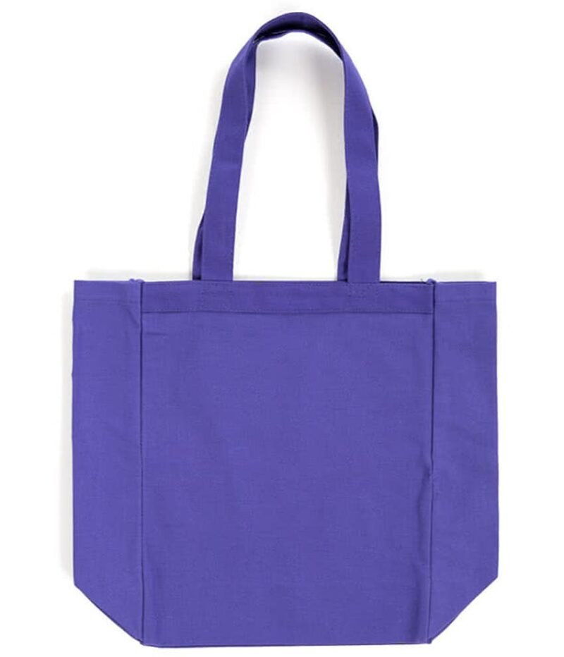 Embroidered Medium Gusseted Midweight 100% Cotton Canvas Tote - Image 3