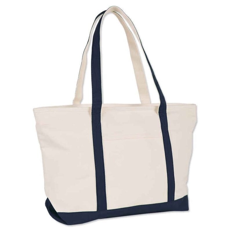 Large Heavyweight Cotton Zippered Boat Tote - Image 4