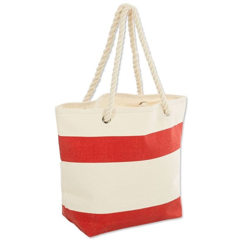 Medium Nautical Stripe 100% Cotton Tote - Image 3