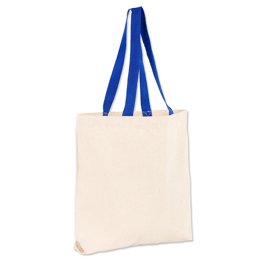 Midweight Contrast Handles Cotton Canvas Tote Bag - AA Sourcing LTD