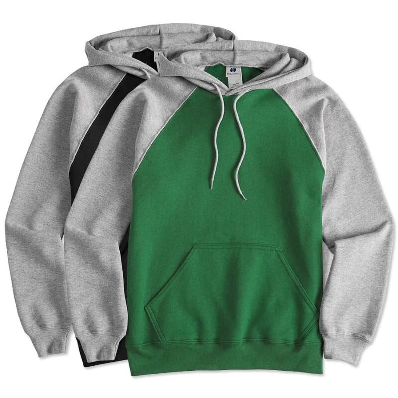 Men's Raglan 50% Cotton 50% Polyester Pullover Hoodie - Image 5