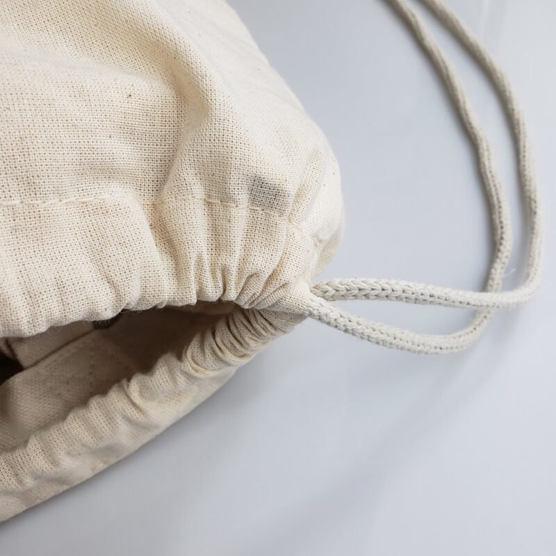 Zippered Cotton Canvas Drawstring Bag - Image 5