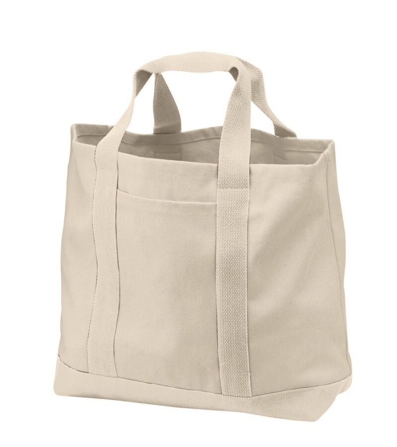 Heavy Canvas Twill Two Tone Shopping Tote Bag - Image 6