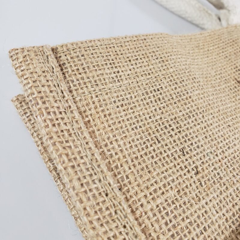 Easy-to-Decorate Jute Tote Bags with Canvas Front Pocket - Image 6