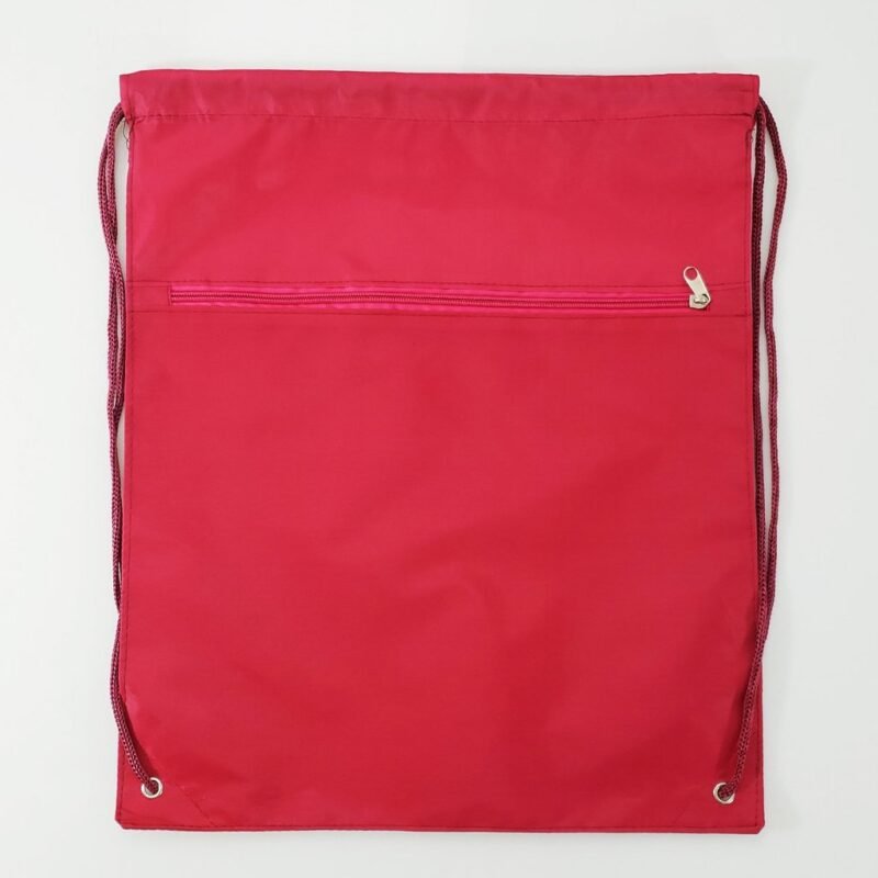 Polyester Value Drawstring Bags with Front Zippered Pocket - Image 7