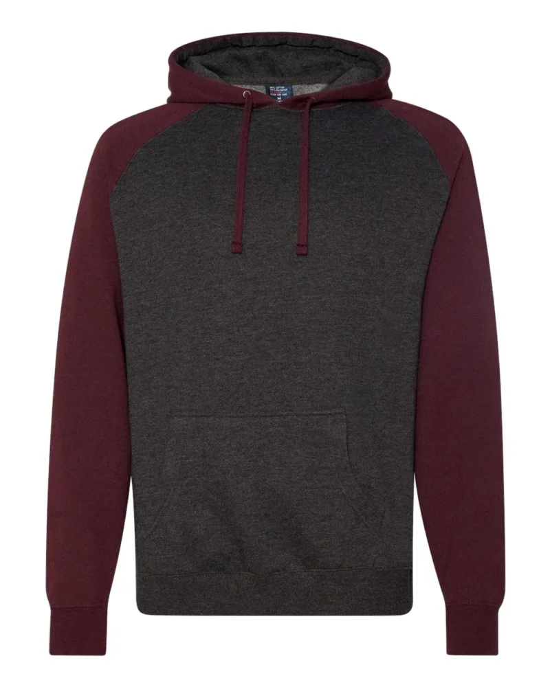 Men's Raglan 50% Cotton 50% Polyester Pullover Hoodie - Image 4