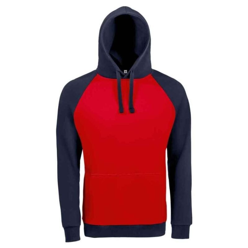 Men's Raglan 50% Cotton 50% Polyester Pullover Hoodie - Image 2