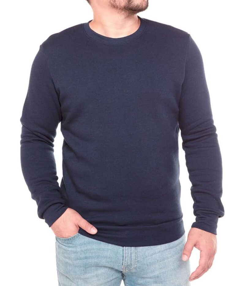 Men's Solid 50% Cotton 50% Polyester Crewneck Sweatshirt