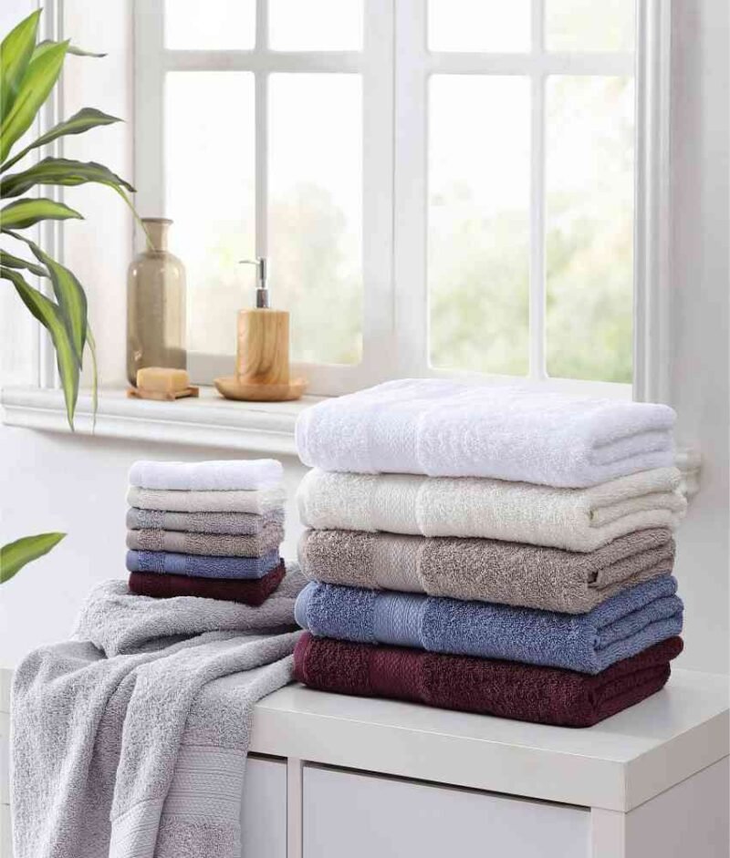 24 Piece 100% Cotton Bath Towel Set