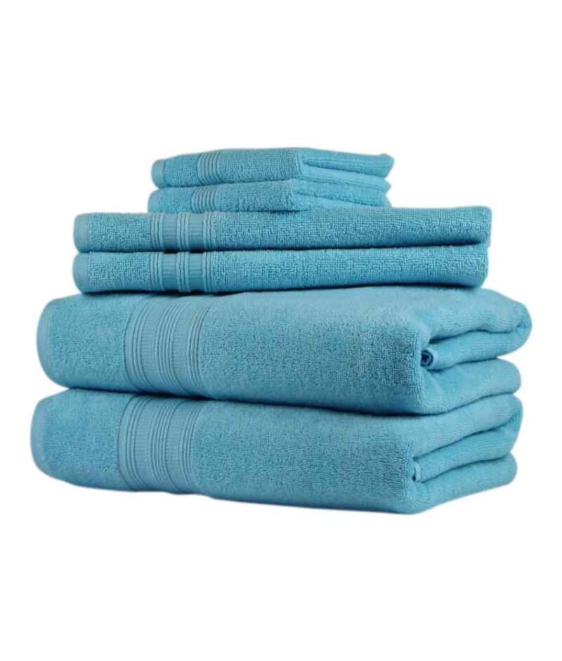 Solid 6 Piece 100% Cotton Towel Set