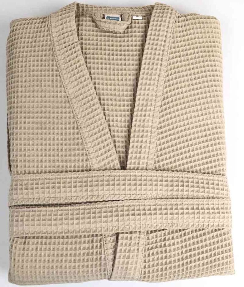 100% Cotton Waffle Unisex Mid-Calf Bathrobe with Pocket