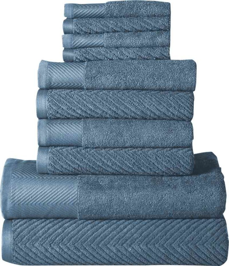 10 Piece 100% Cotton Towel Set